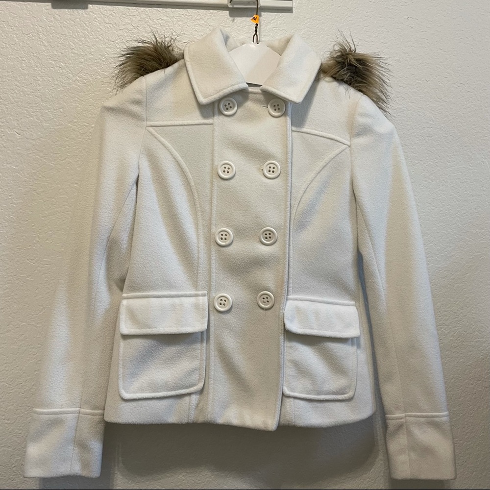 dELiA*s White Buttoned Winter Coat